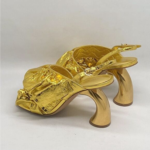 Dries Van Noten 95MM Metallic Leather Sandals size 36 - Picture 7 of 15
